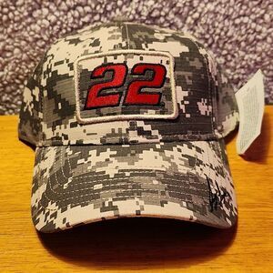 Nascar Team Penske Joey Logano Digital Camo Velcroback Hat - New
